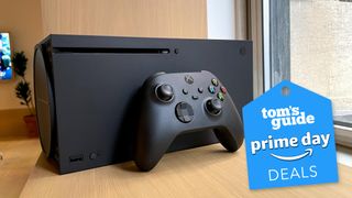 Xbox Series X console shown next to controller