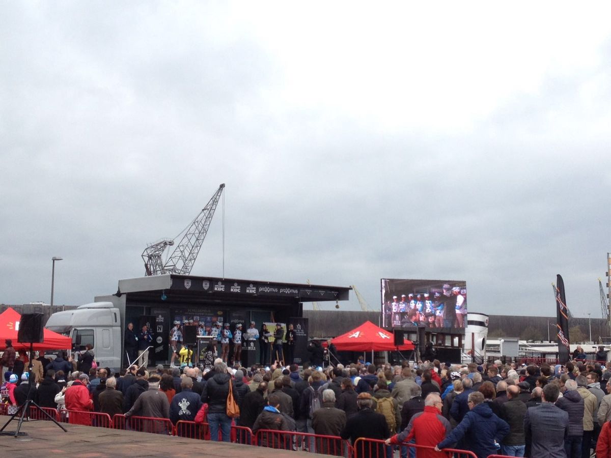 The start of the race is located on the Antwerp Docks