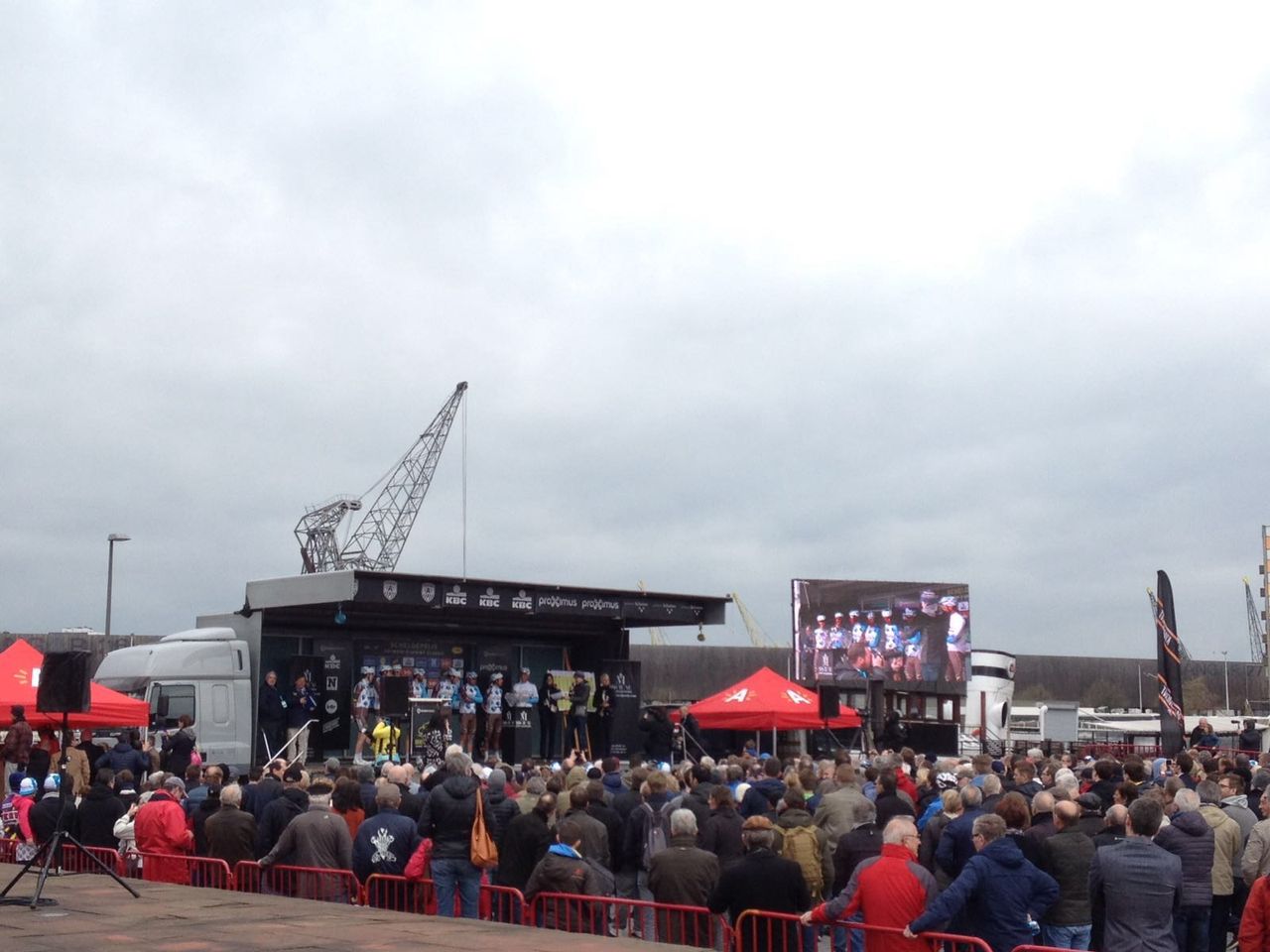 The start of the race is located on the Antwerp Docks