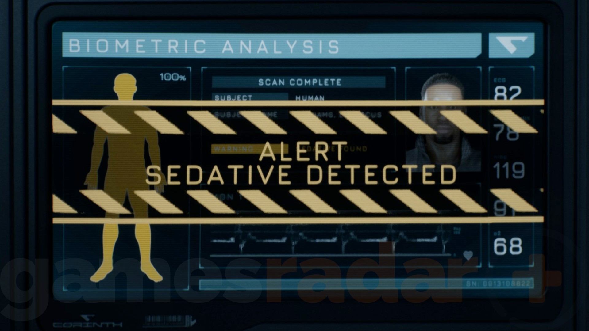 The scanner reveals Williams is human in Directive 8020