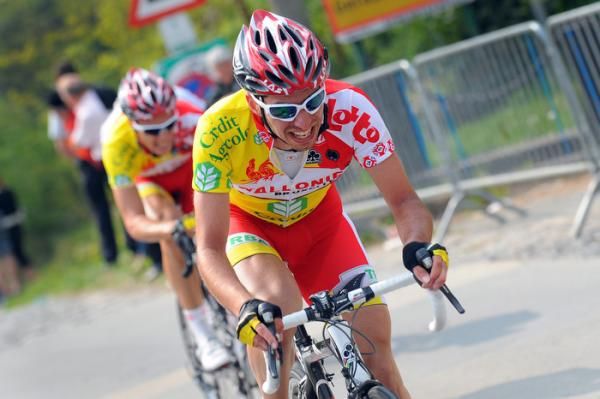 Fabio Polazzi (Wallonie Bruxelles - Credit Agricole) en route to a podium finish.