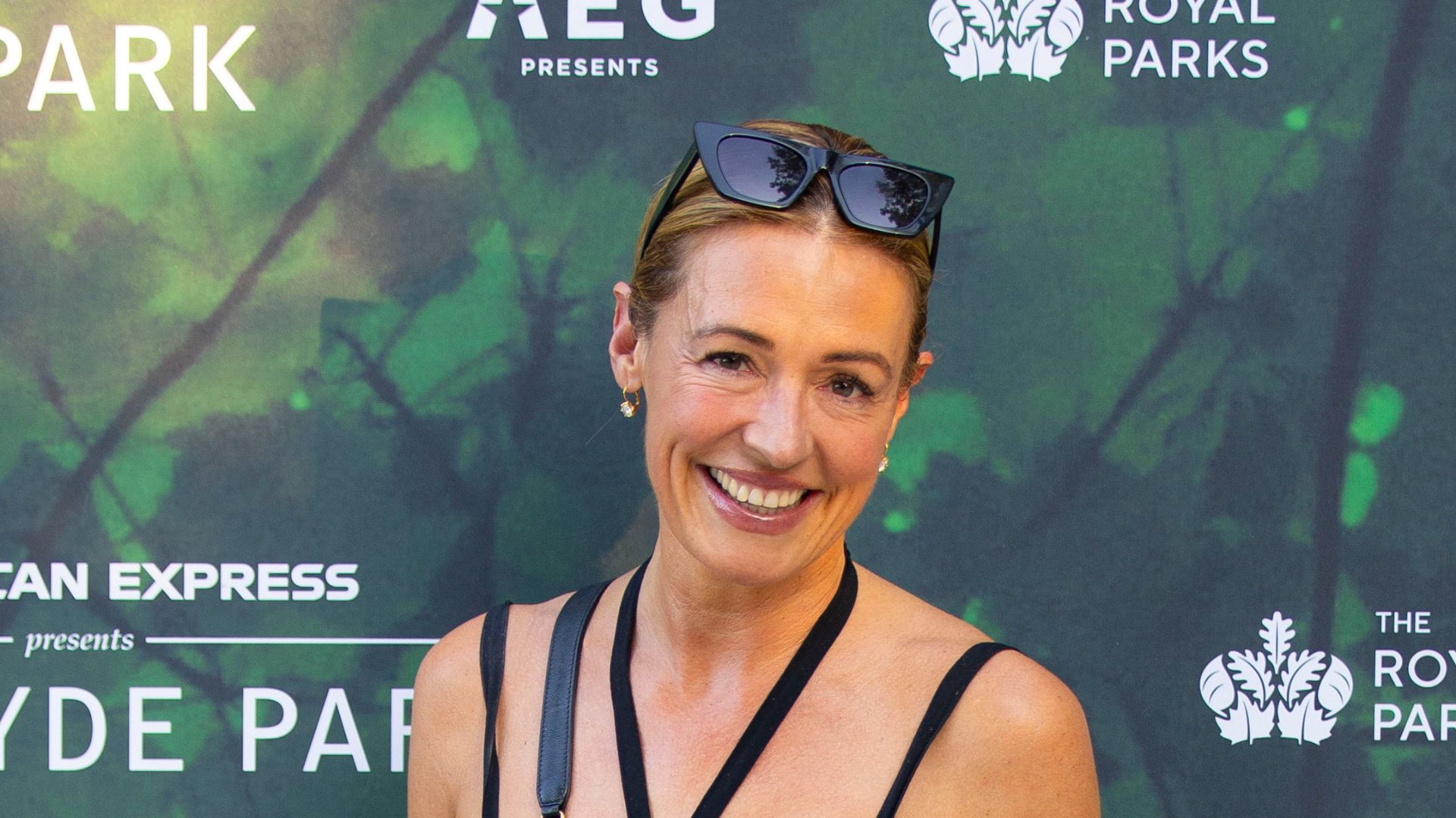 Cat Deeley with sunnies on her head
