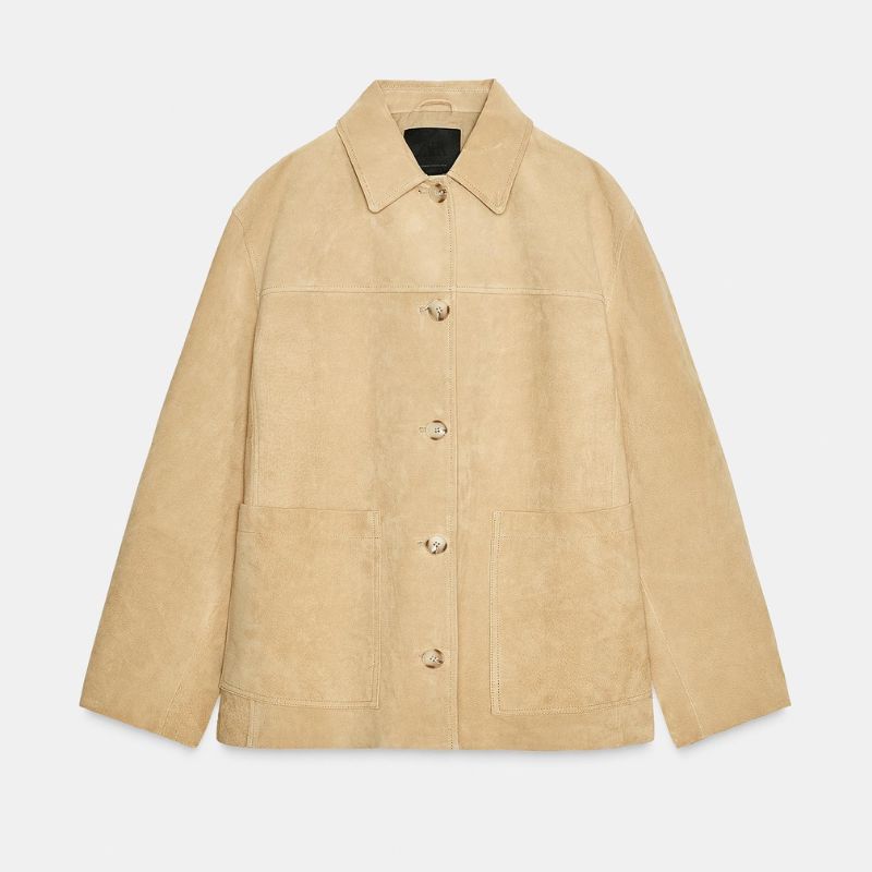 SUEDE LEATHER JACKET ZW COLLECTION LIMITED EDITION cut out 