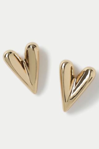 M&S Elongated Heart Stud Earrings