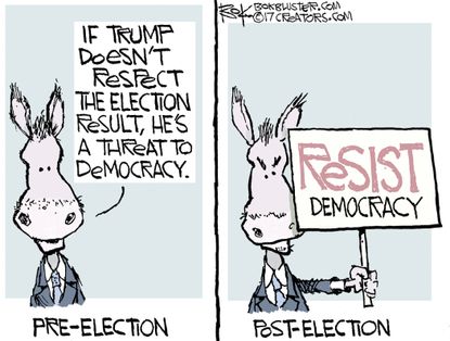 Political Cartoon U.S. Donald Trump election results democracy