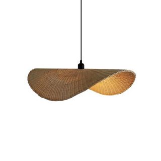 Brightwarmhome Japanese Rattan Light Pendant Wabi-Sabi Retro Straw Hat Chandelier