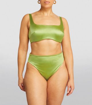 Womens Form and Fold Green the '90s Rise Bikini Bottoms | Harrods Uk