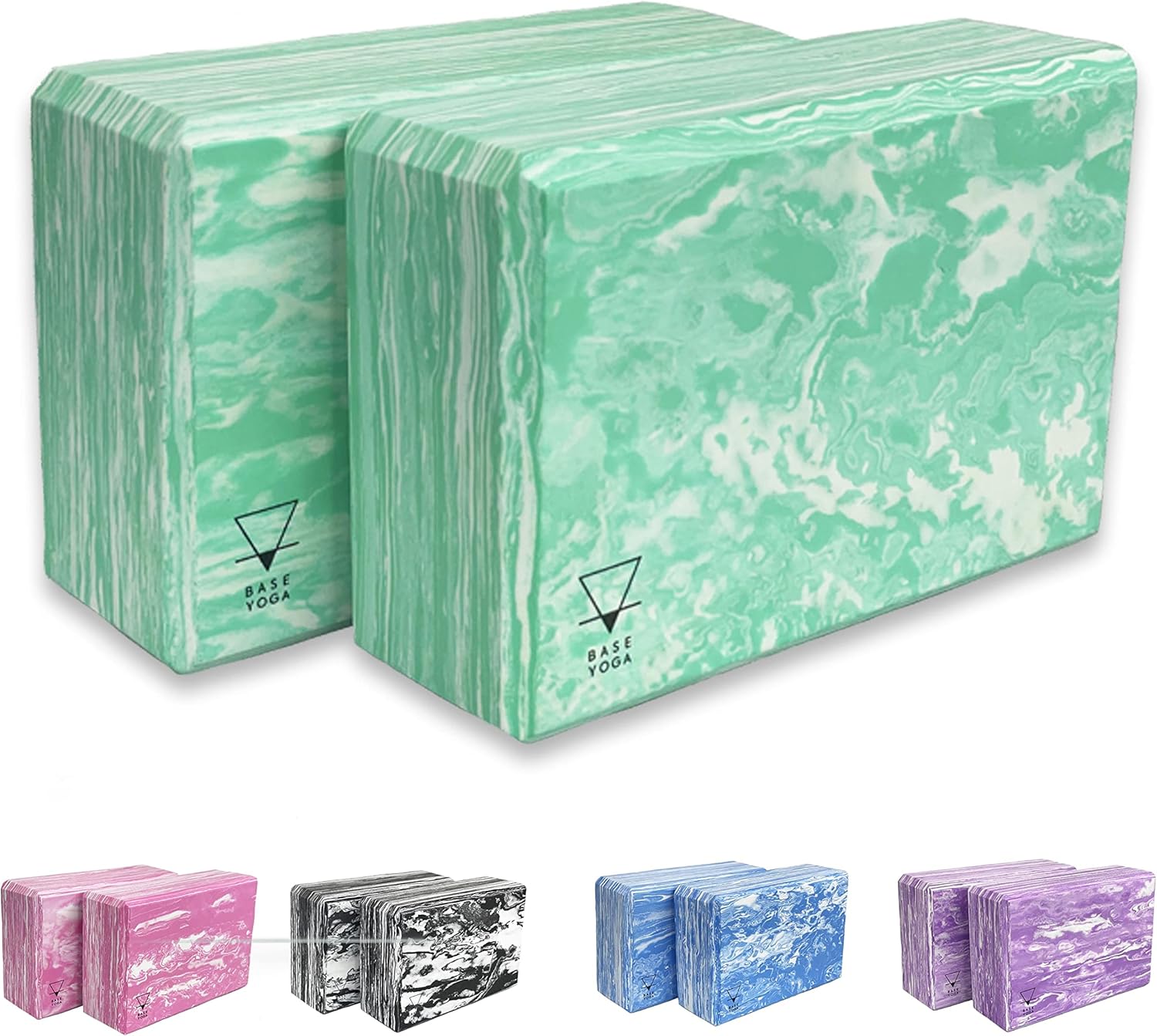 Base Yoga Yoga Blocks - 1 or 2 Pc Set - Unique Strong/firm/lightweight Eva Foam Support Block/brick (green X 2)