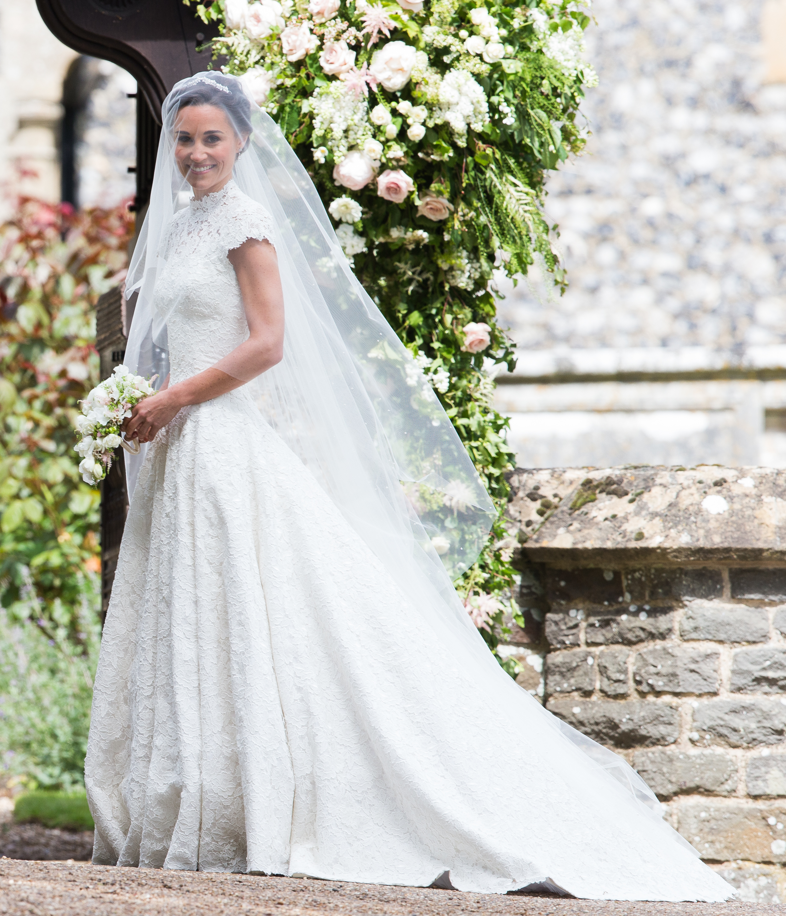 Harriet Sperling's royal wedding drew inspiration from Princess Kate and Pippa Middleton's bridal style, with all three wearing lace gowns with long sheer veils