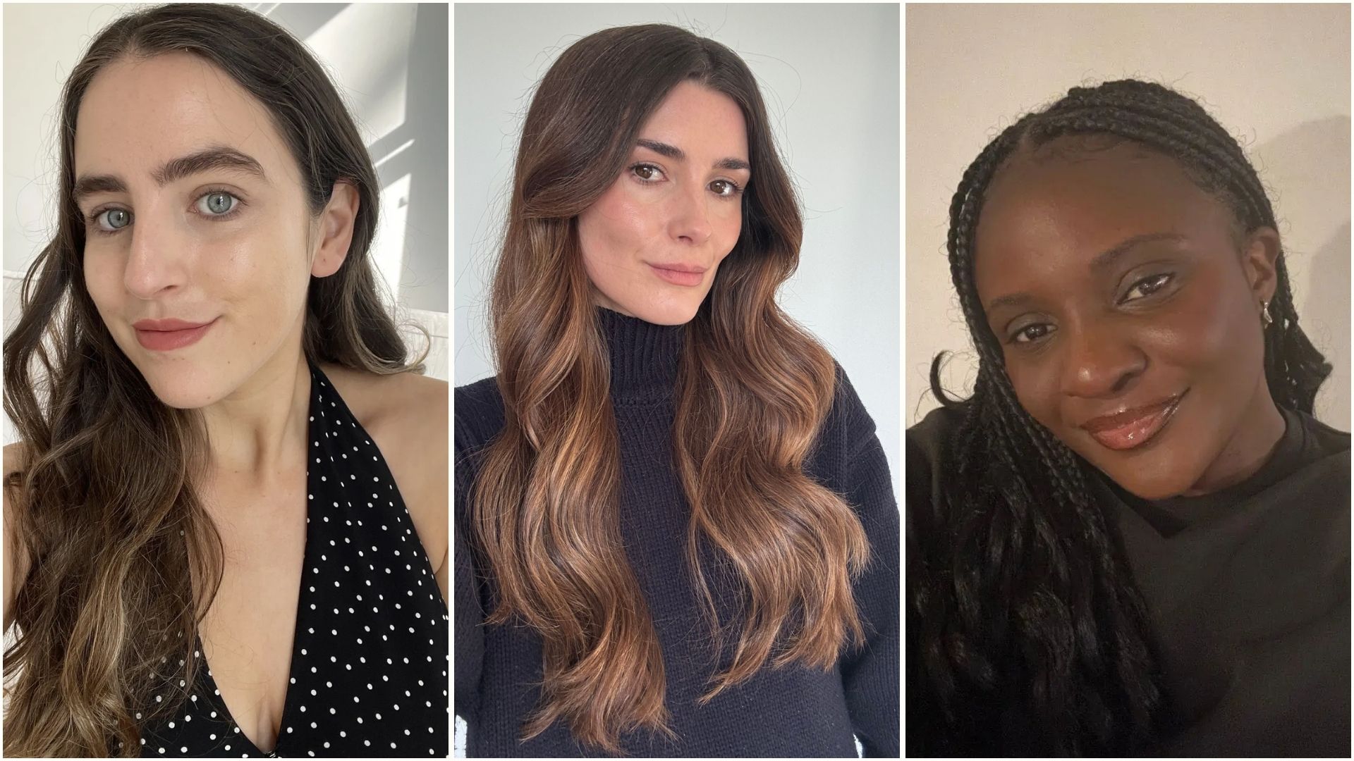 A collage of Who What Wear UK editors with different hair types