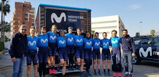 Movistar women's team ahead of Setmana Ciclista Valenciana