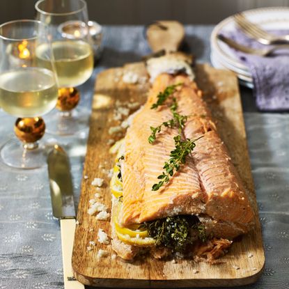 Whole Baked Salmon in Salt