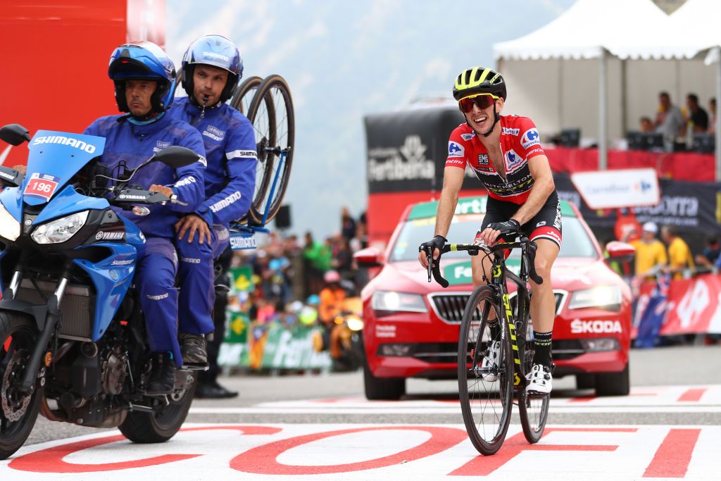 Simon Yates (Mitchelton-Scott) happy to come out of the mountains in red