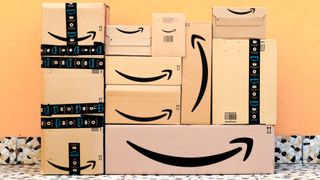 Amazon packages shown on floor