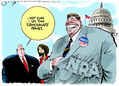 Political cartoon U.S. GOP NRA gun laws