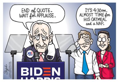 Political Cartoon U.S. Biden 2020