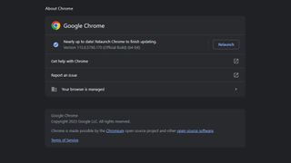 Google Chrome finished updating