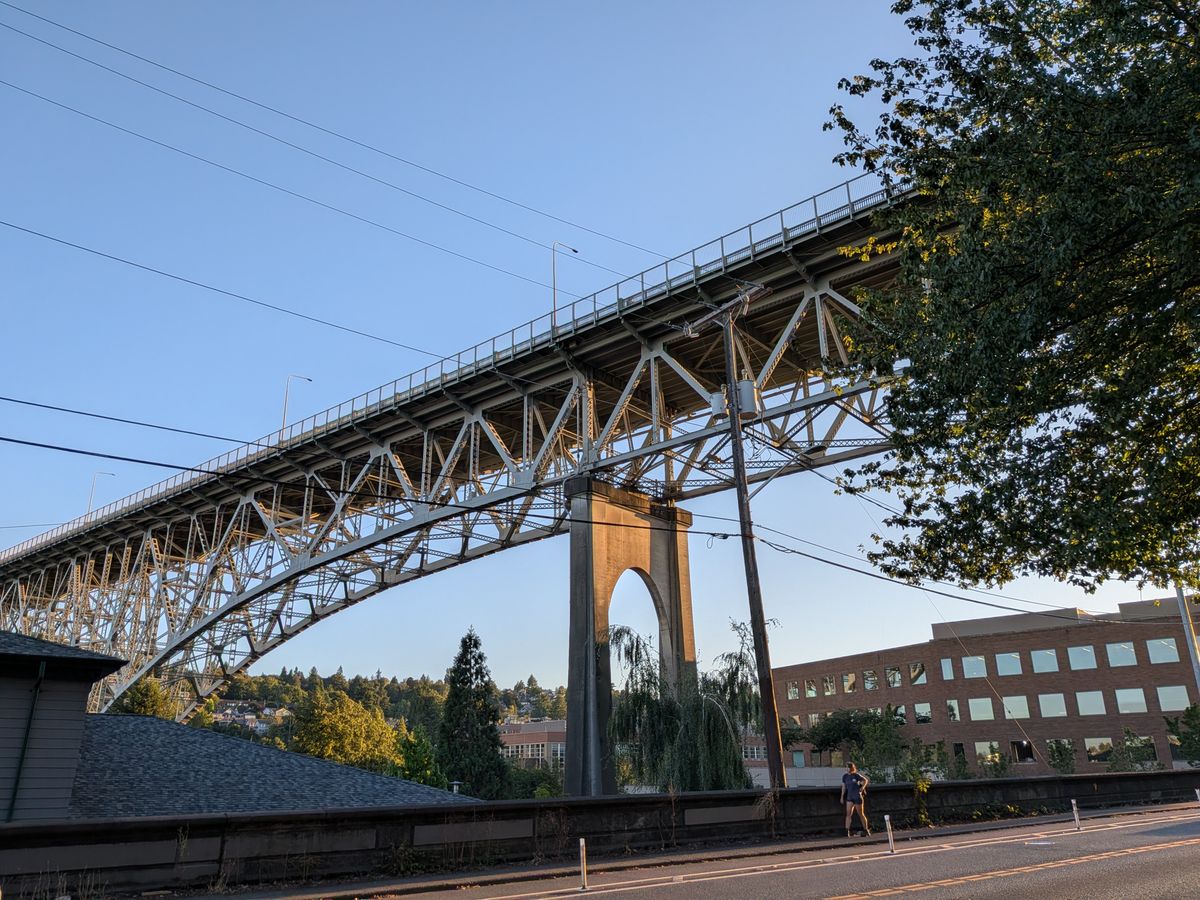 A bridge over a street