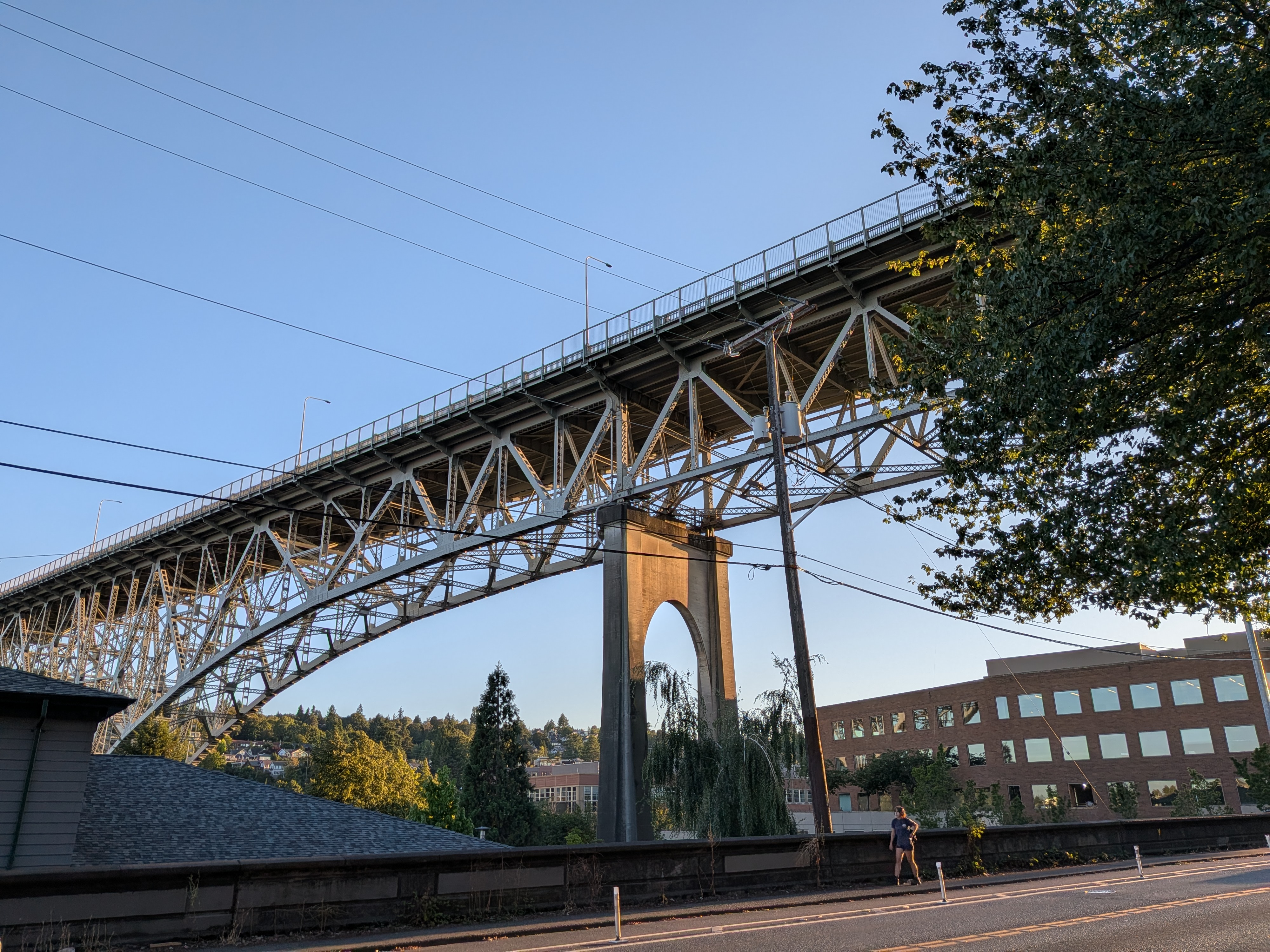 A bridge over a street