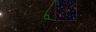 The star Gaia17bpp, circled in red, as shown by the Pan-STARRS1 and DSS missions.