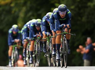 The Movistar team were on track for a winning time