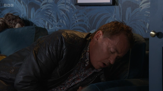 Alfie Moon keeled over in pain on the floor after being punched by Tommy Moon.