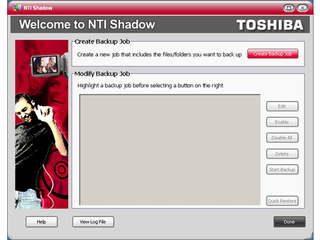 NTI Shadow Backup requires you to define a so-called backup job.