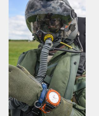 Pilot wears Bremont MB Viper watch