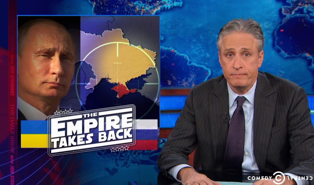 Jon Stewart calls B.S. on Vladimir Putin&amp;#039;s Ukraine protestations