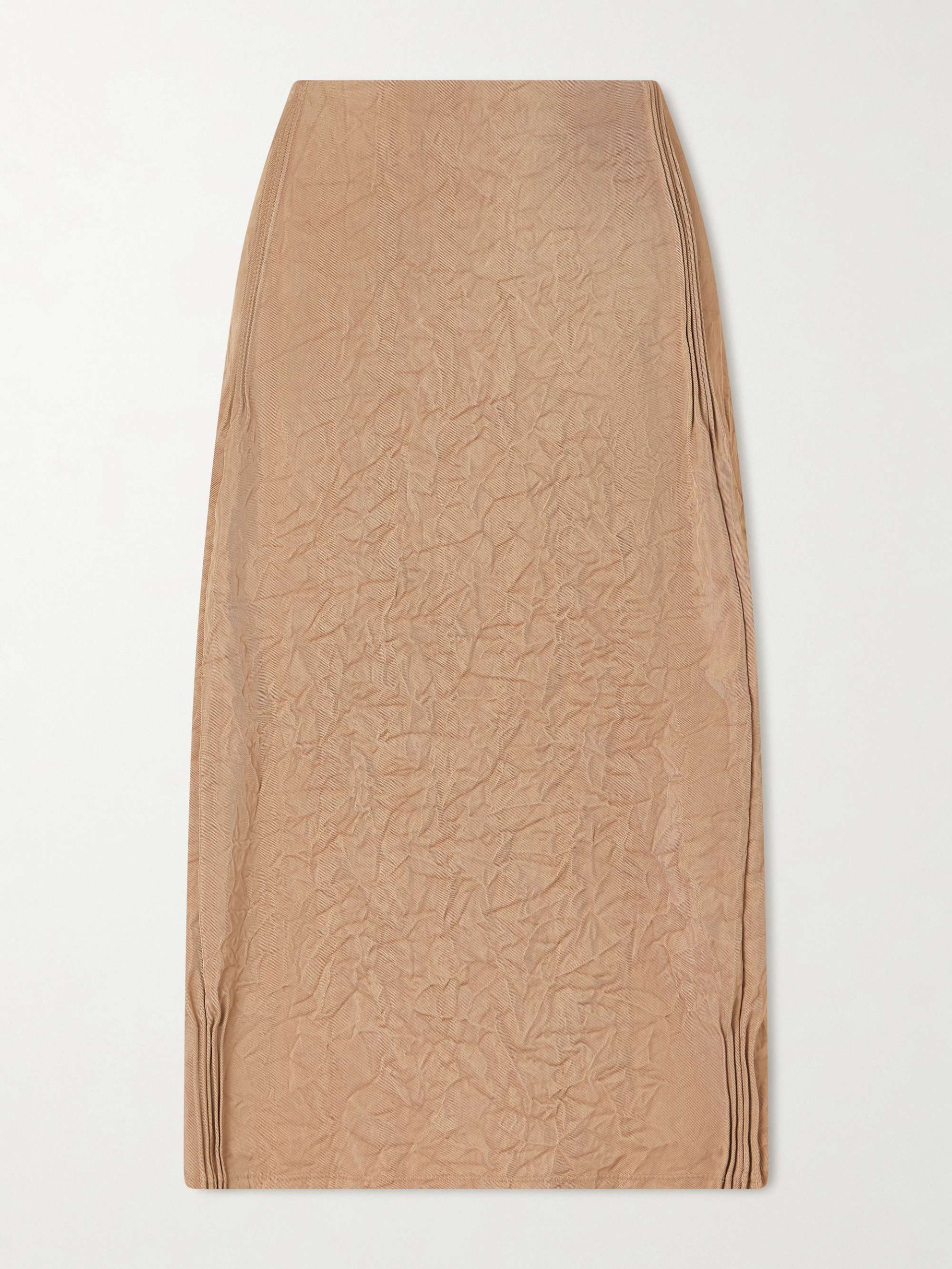 Crinkled-Satin Skirt