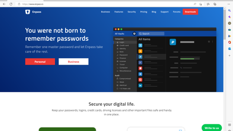 Website screenshot for Enpass 
