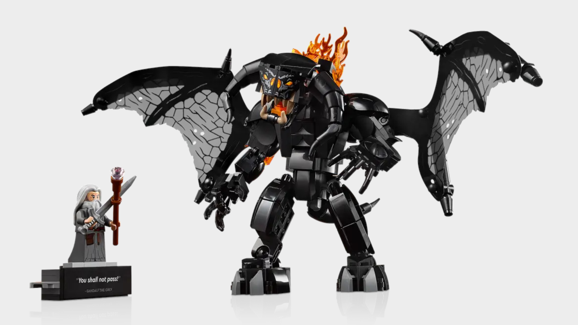 Lego Balrog Book Nook set against a plain background