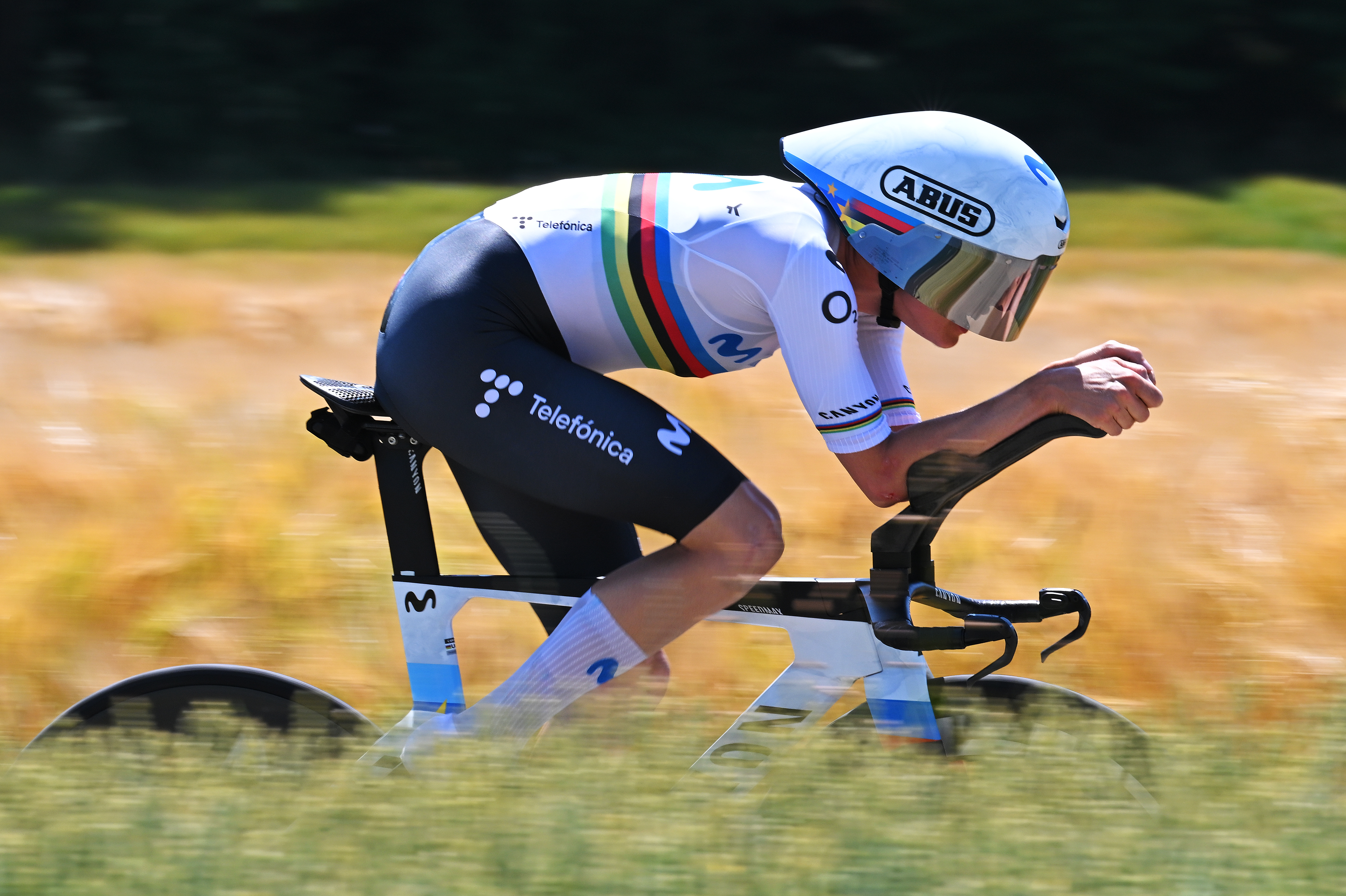 Marlen Reusser of Movistar during a time trial