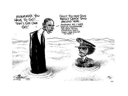Obama's stuck in Libya