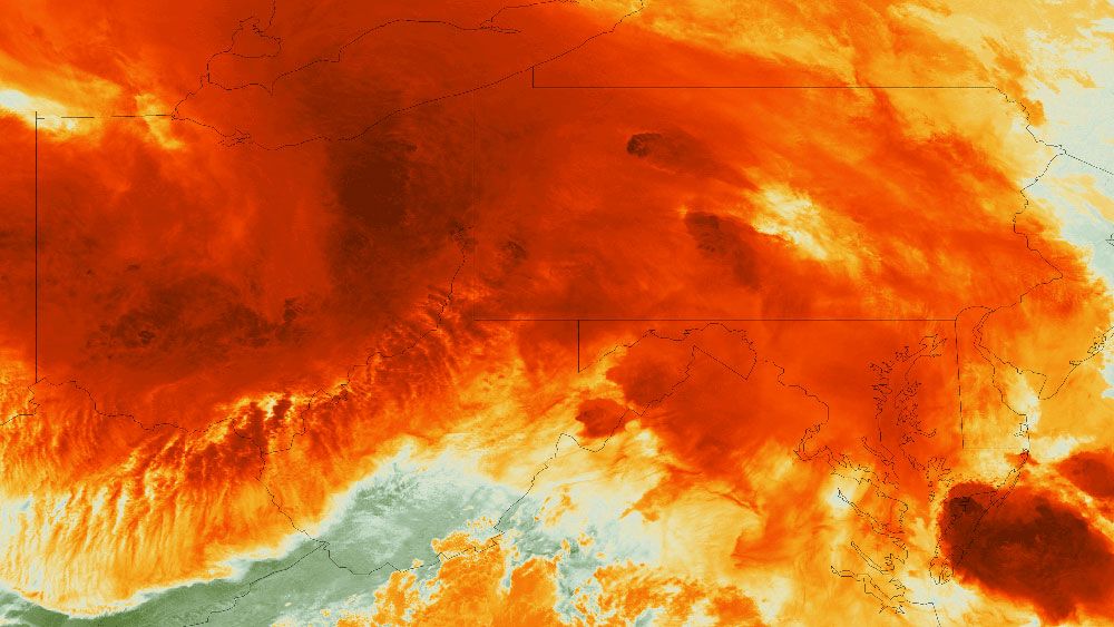 Severe weather system satellite image