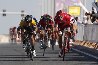 Alexandre Kristoff and Mark Cavendish on stage two of the 2016 Tour of Qatar