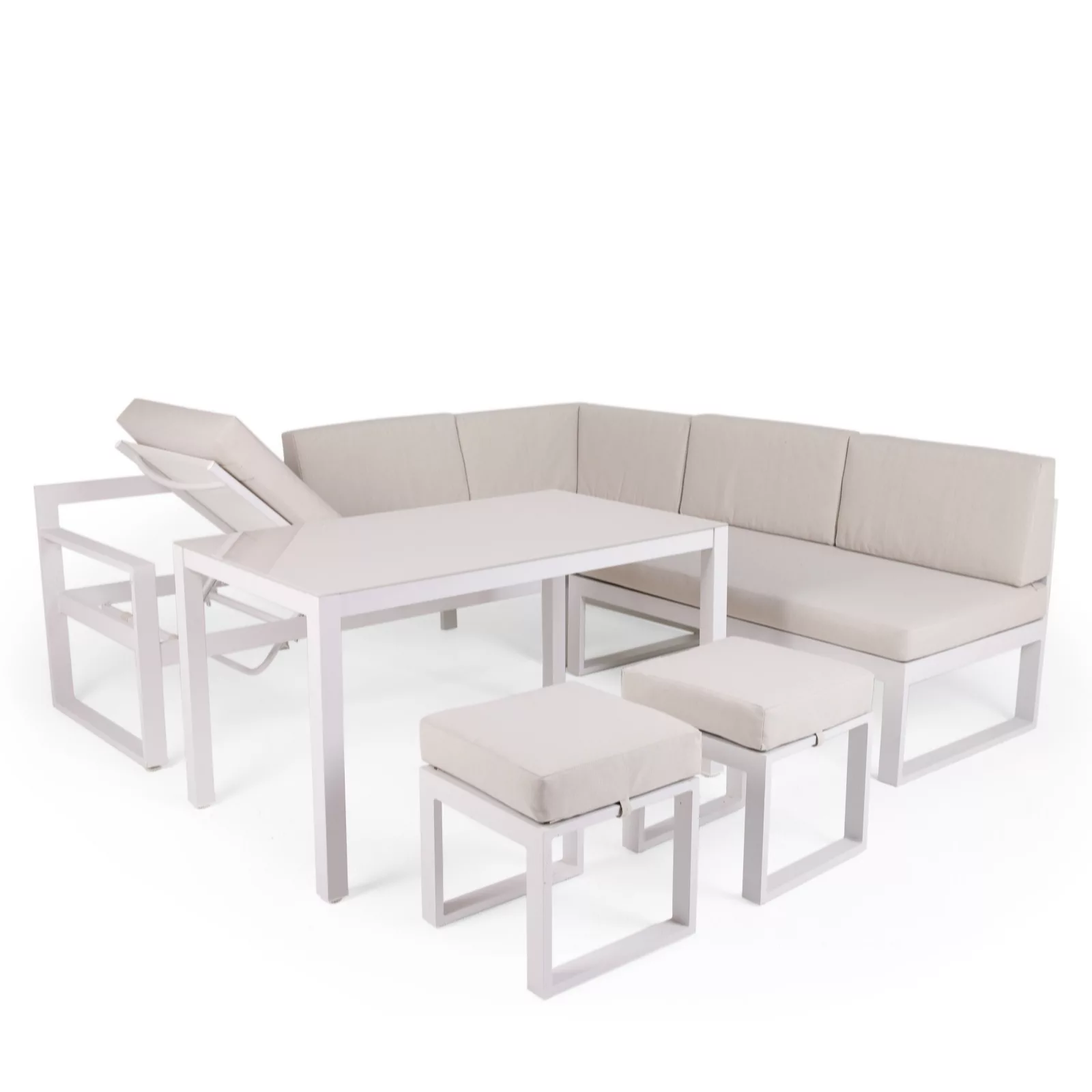 My Garden Stories 8 Seater Chair & Table Dining Set With Lounging Function