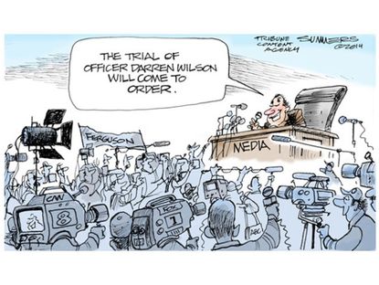 Editorial cartoon Ferguson trial