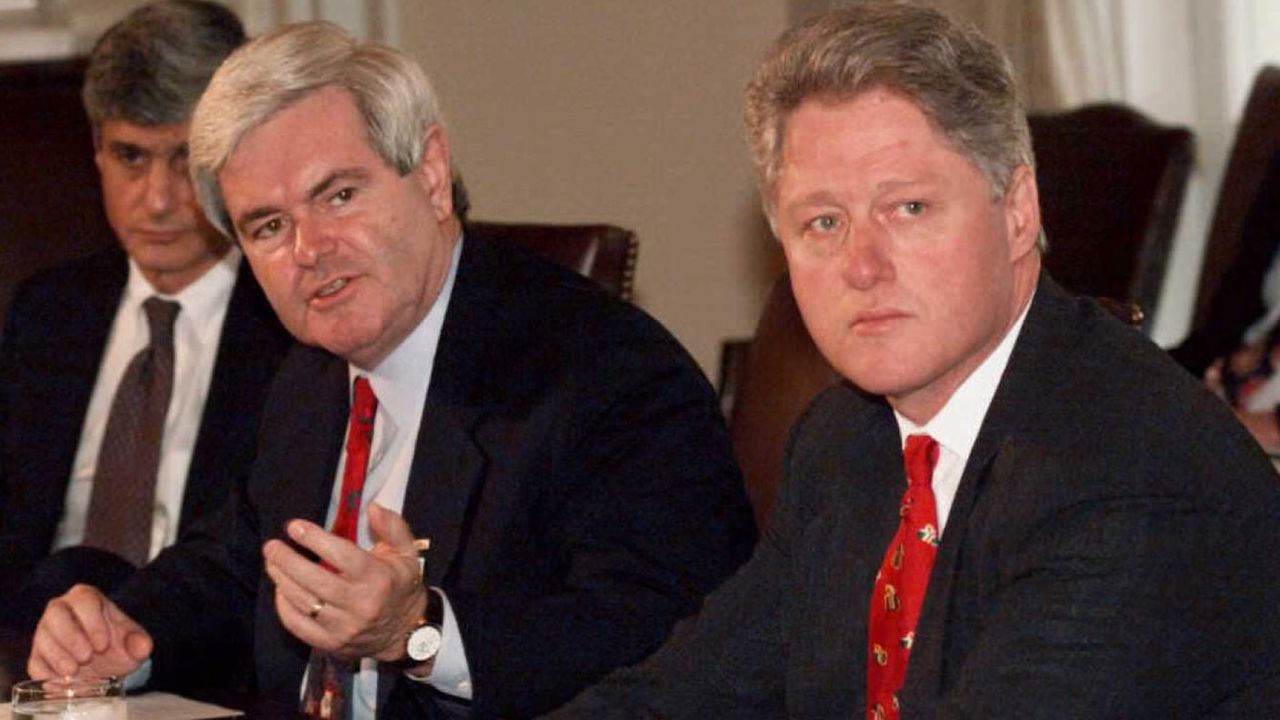 Newt Gingrich and Bill Clinton 