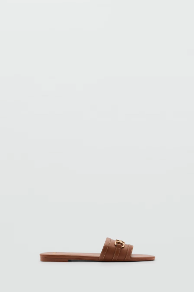 MANGO, Buckle Leather Sandals