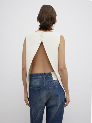 House of Dagmar, Open Back Bouclé Top