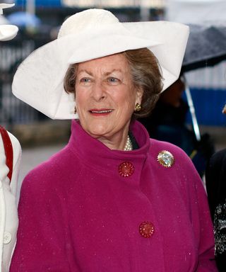 Lady Pamela Hicks (who was one of Queen Elizabeth II's bridesmaids) attends a service of thanksgiving to celebrate Queen Elizabeth II's and Prince Philip, Duke of Edinburgh's Diamond Wedding Anniversary at Westminster Abbey on November 19, 2007 in London, England