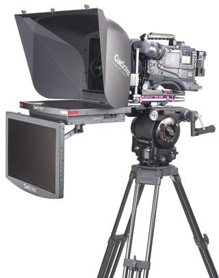 Cuescript’s 17-inch on-camera prompter system