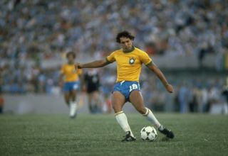 Eder in action for Brazil at the 1982 World Cup.