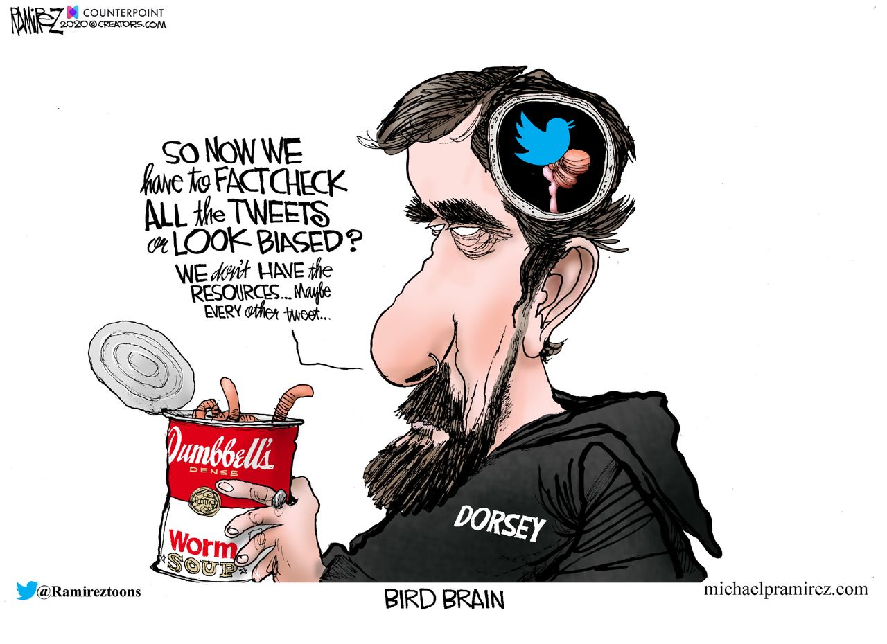 Editorial Cartoon U.S. Twitter Jack Dorsey Trump bias