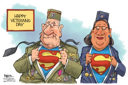 U.S. Veterans Day military superheroes