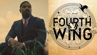 From left to right: Michael B. Jordan in Sinners and the Fourth Wing book cover.
