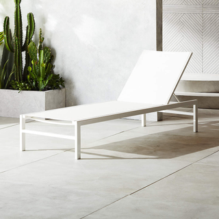 white polymesh outdoor chaise lounge