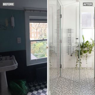 Before and after ensuite makeover