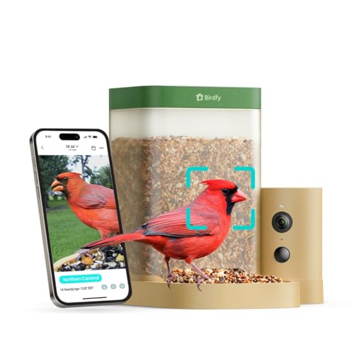 Birdfy Smart Bird Feeder With Camera for Rookie, Camera Bird Feeder Dual Night Vision, Ai Recognition Ip66 Waterproof for Birdlovers